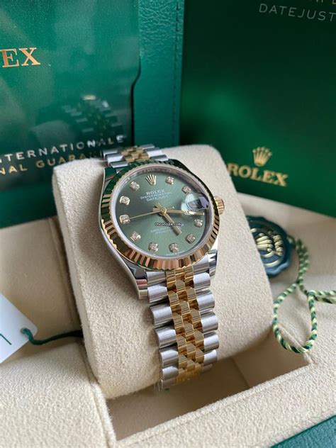 rolex perpetual date green|Rolex 31mm Datejust two tone.